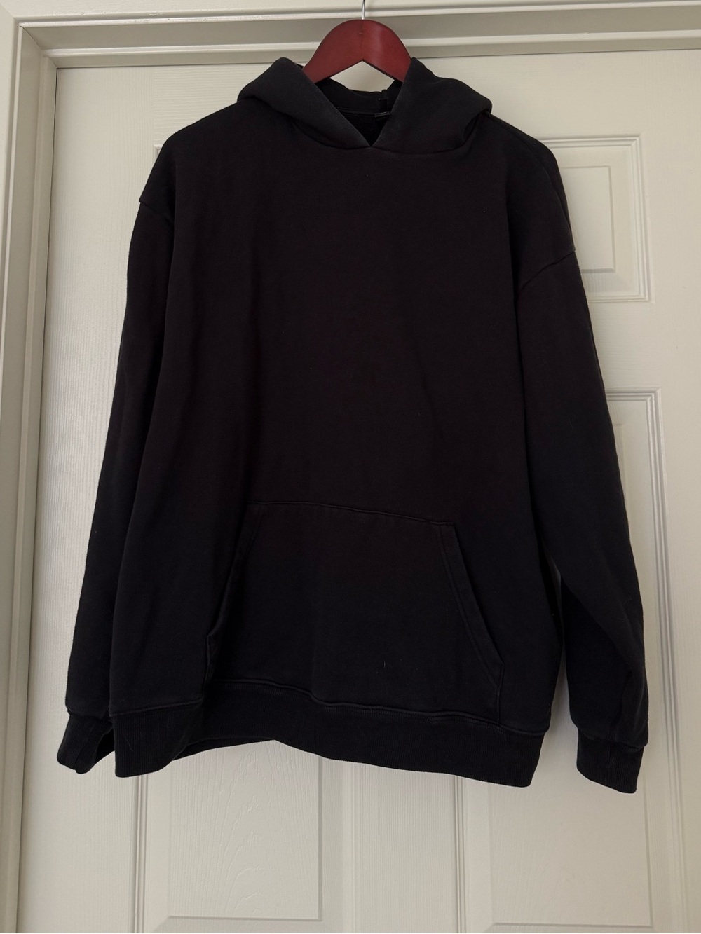 SKIMS Black Oversized Hoodie with Kangaroo Pocket